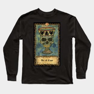 Ace Of Cups. Eternal Bones Tarot (Colorful) design. Long Sleeve T-Shirt